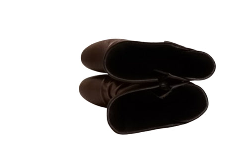 【…AShiOtO A91430 チョコレート】ミドル丈サイドジップ本革ブーツ